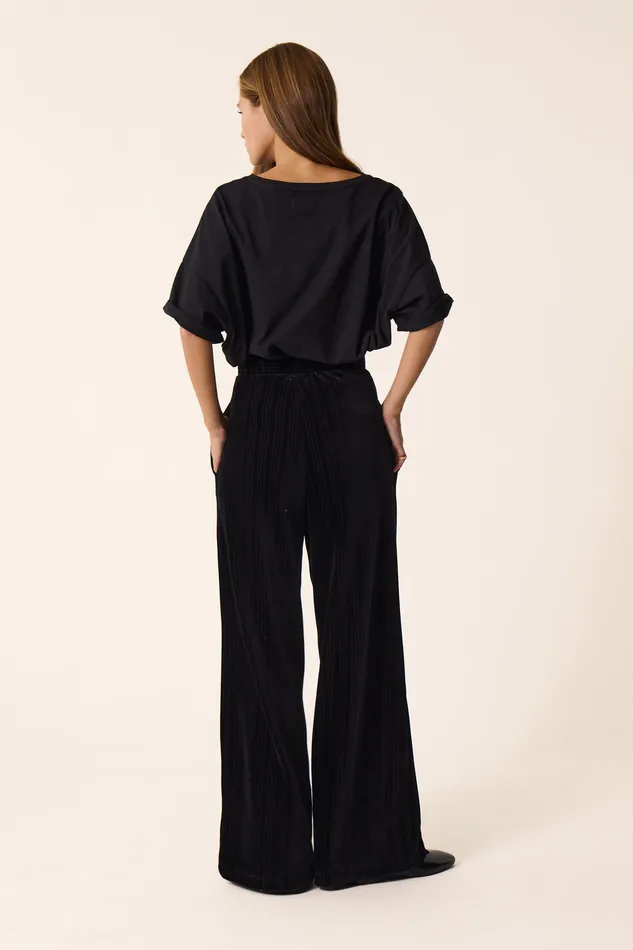 Women Trousers Zofia Noir Pantalon Coton Velours Noir Des Petits Hauts Trousers and Jumpsuits
