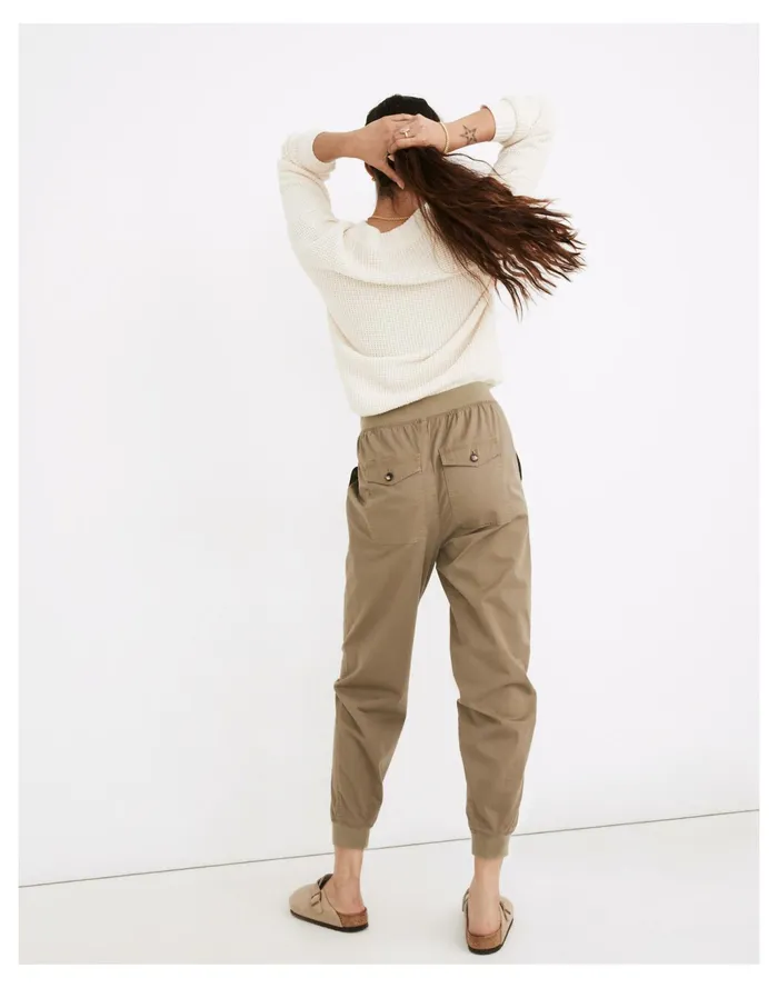Women Twill Drawstring Jogger Pants Distant Surplus Madewell Pants Women Twill Drawstring Jogger Pants Distant Surplus Madewell Pants