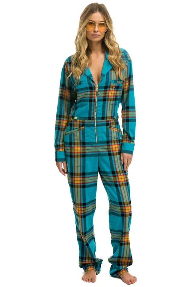 Women UNISEX PLAID FLIGHT SUIT 8211 JACKSON PLAID Aviator Nation Outerwear