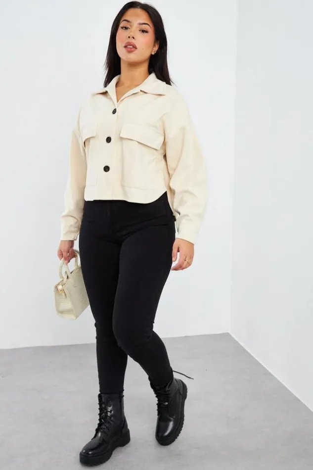 Women Veste Courte Beige En Sudine Beige Brentiny Paris Jackets