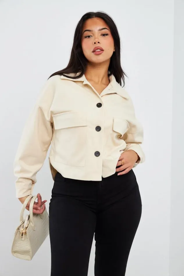 Women Veste Courte Beige En Sudine Beige Brentiny Paris Jackets