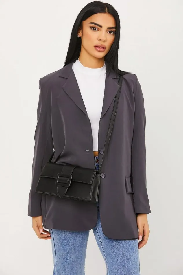 Women Veste De Blazer Grise Fonc Grey Brentiny Paris Jackets