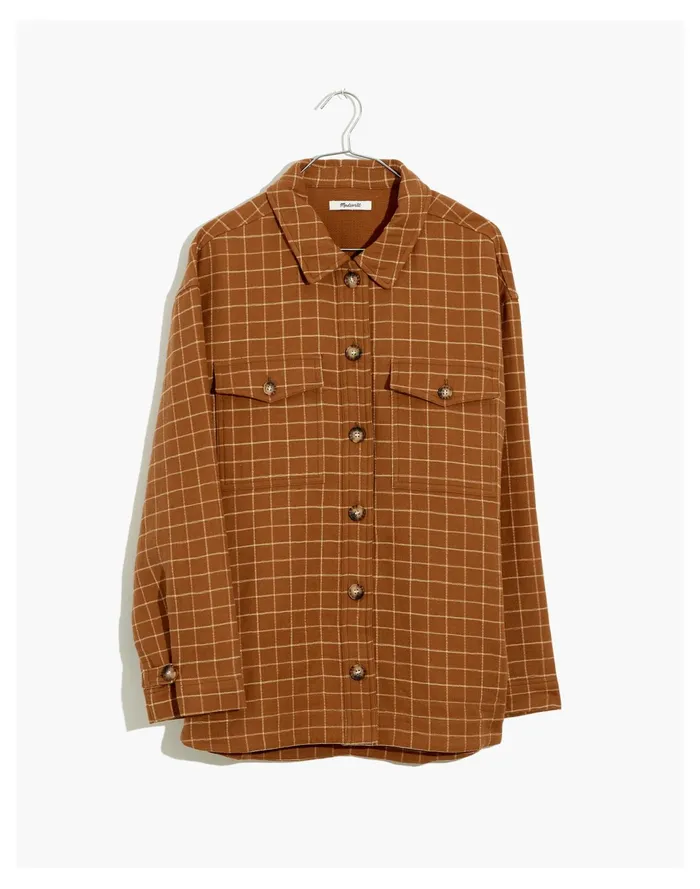 Women Waffleback Branner Shirt Jacket In Windowpane Warm Hickory Madewell Jackets Women Waffleback Branner Shirt Jacket In Windowpane Warm Hickory Madewell Jackets