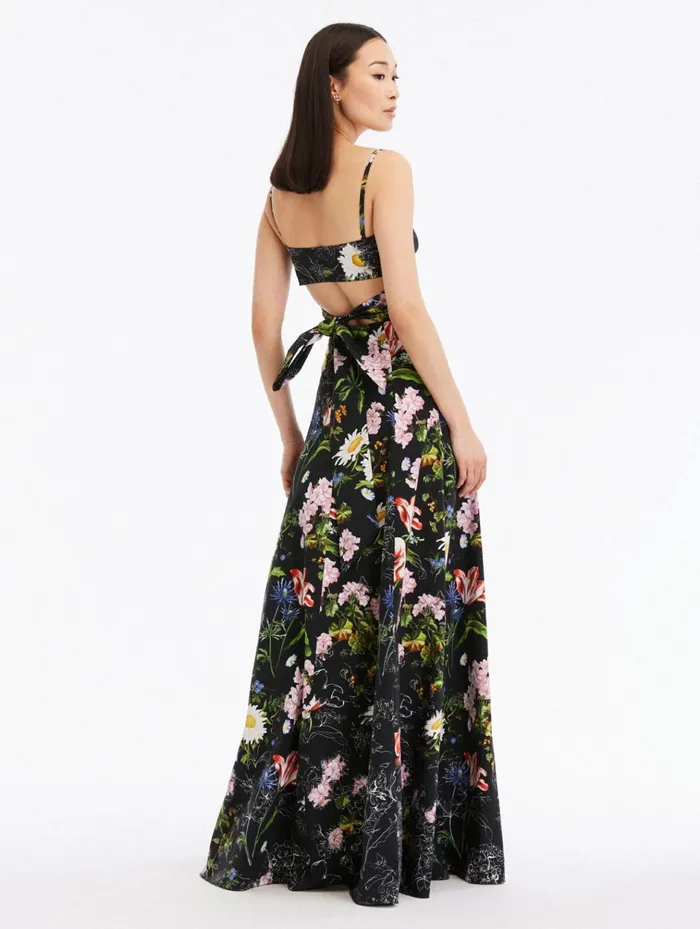 Women Wedding Guest Oscar De La Renta Sketched Floral Cotton Poplin Maxi Dress Black Multi Women Wedding Guest Oscar De La Renta Sketched Floral Cotton Poplin Maxi Dress Black Multi