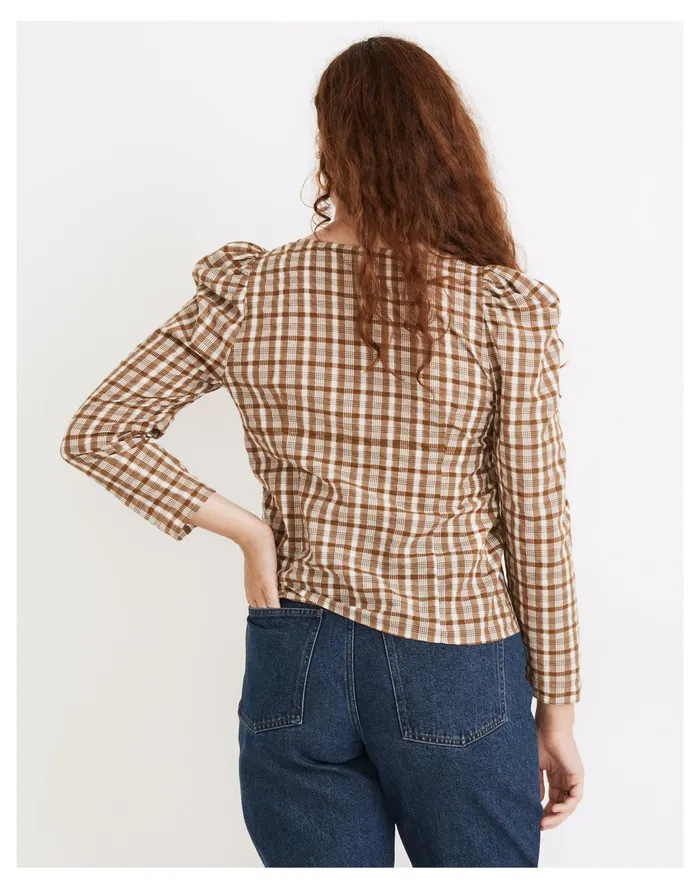 Women Westover Top In Sandown Plaid Weathered Olive Madewell Tops and Shirts Women Westover Top In Sandown Plaid Weathered Olive Madewell Tops and Shirts
