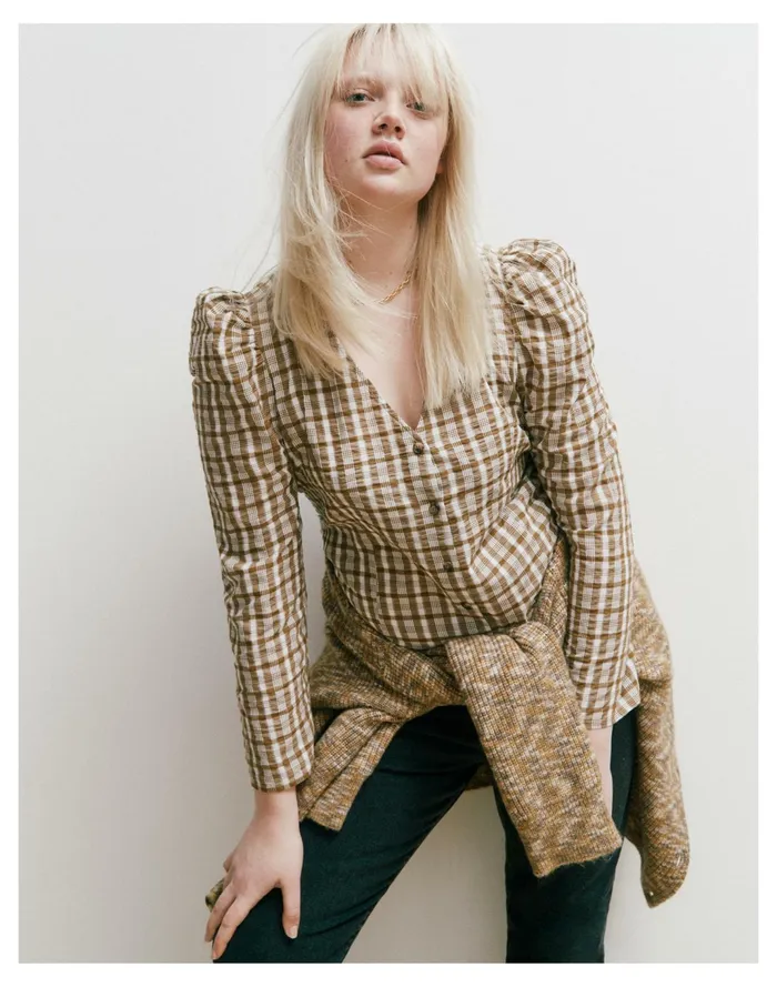 Women Westover Top In Sandown Plaid Weathered Olive Madewell Tops and Shirts Women Westover Top In Sandown Plaid Weathered Olive Madewell Tops and Shirts