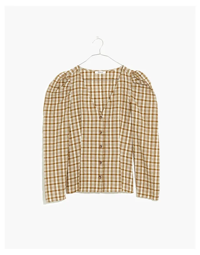 Women Westover Top In Sandown Plaid Weathered Olive Madewell Tops and Shirts Women Westover Top In Sandown Plaid Weathered Olive Madewell Tops and Shirts