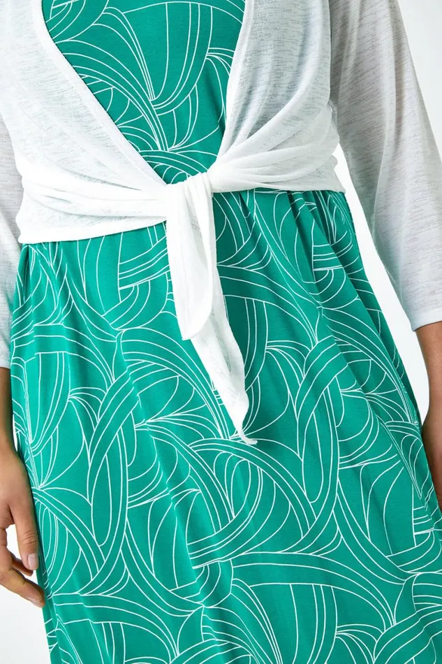Women White Curve Tie Front Stretch Cropped Cardigan Roman Tops