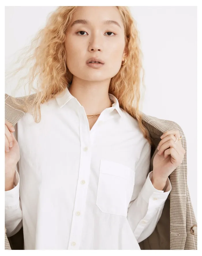 Women White Oversized Ex Boyfriend Shirt Eyelet White Madewell Tops and Shirts Women White Oversized Ex Boyfriend Shirt Eyelet White Madewell Tops and Shirts
