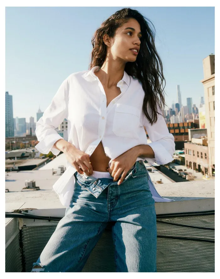 Women White Oversized Ex Boyfriend Shirt Eyelet White Madewell Tops and Shirts Women White Oversized Ex Boyfriend Shirt Eyelet White Madewell Tops and Shirts