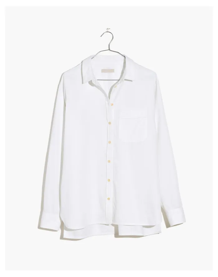 Women White Oversized Ex Boyfriend Shirt Eyelet White Madewell Tops and Shirts Women White Oversized Ex Boyfriend Shirt Eyelet White Madewell Tops and Shirts