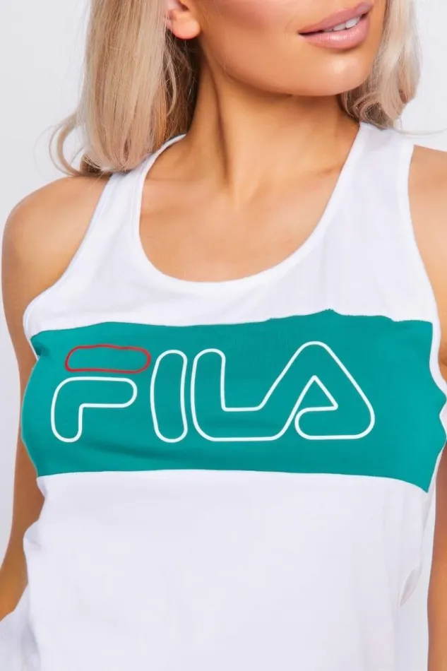 Women White Teresa Fila Tank Top White Brentiny Paris Top And Tank Tops