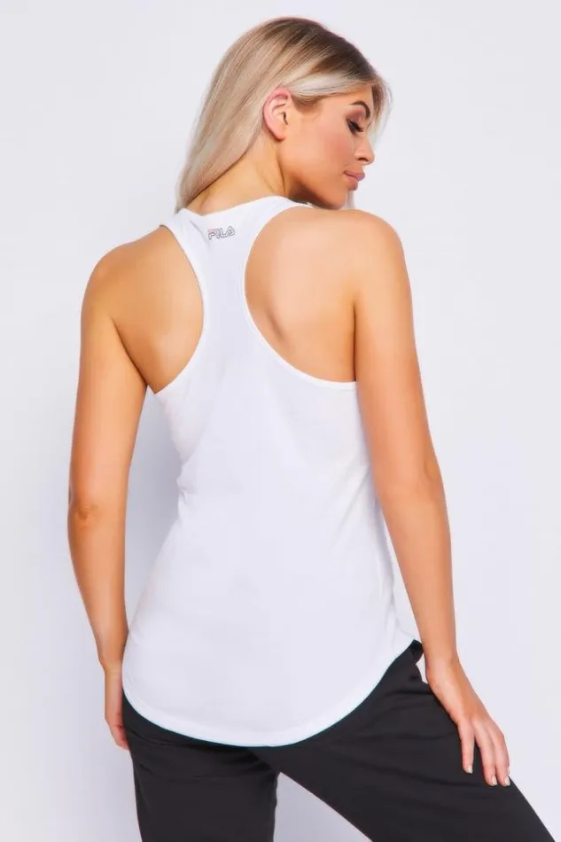 Women White Teresa Fila Tank Top White Brentiny Paris Top And Tank Tops
