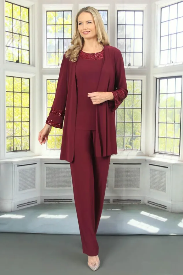 Women Wine Julianna Jersey Sequin Cuff Jacket Roman Occasionwear