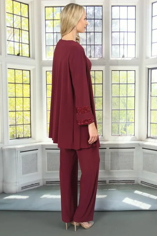 Women Wine Julianna Jersey Sequin Cuff Jacket Roman Occasionwear