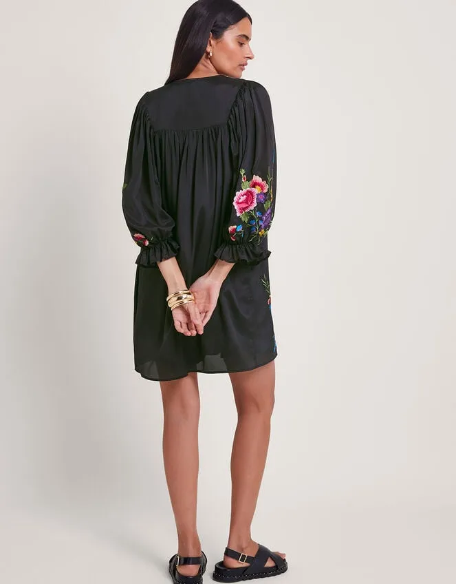 Women Winny Embroidered Tunic Dress Black Monsoon Dresses