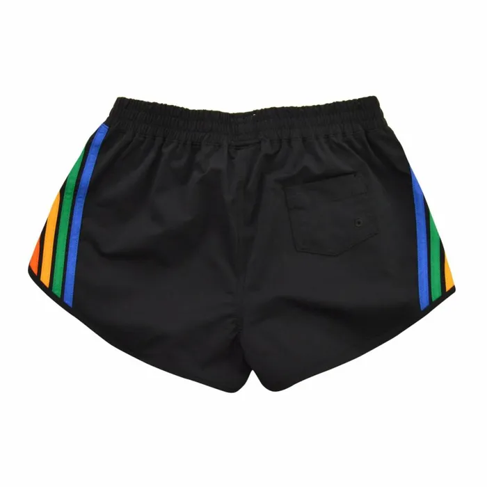 Women WOMEN039S 5 STRIPE FLEX BOARD SHORTS 8211 BLACK RAINBOW Aviator Nation Shorts Women WOMEN039S 5 STRIPE FLEX BOARD SHORTS 8211 BLACK RAINBOW Aviator Nation Shorts