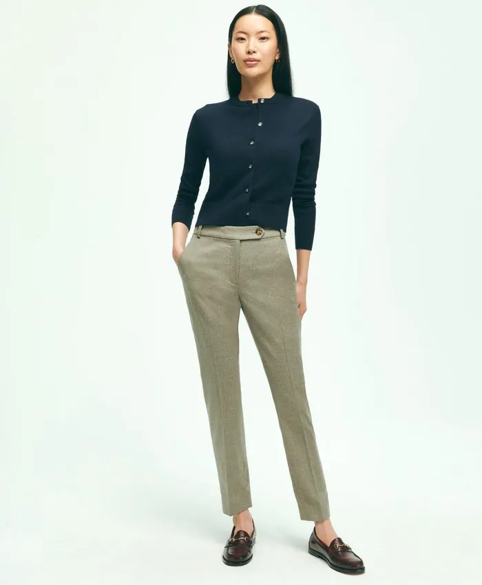 Women Wool Flannel Pants Beige Brooks Brothers Pants and Skirts