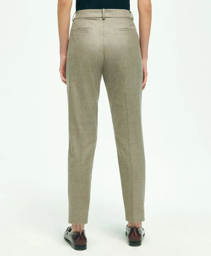 Women Wool Flannel Pants Beige Brooks Brothers Pants and Skirts