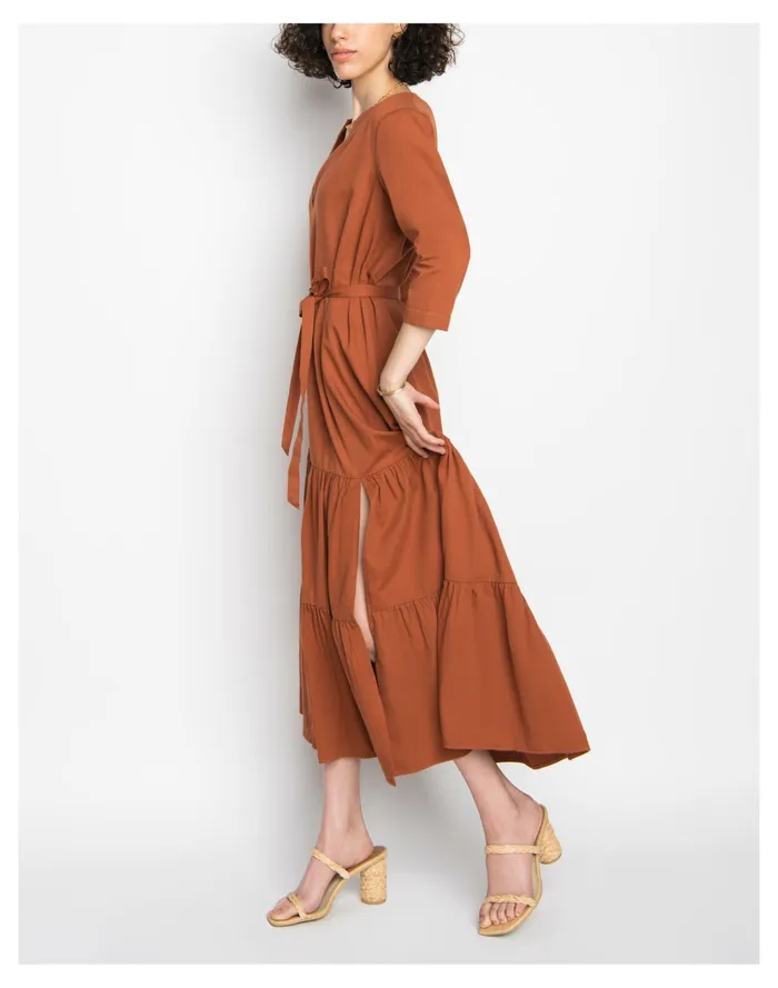 Women WVN Becca Dress Burnt Cinnamon Madewell Dresses Women WVN Becca Dress Burnt Cinnamon Madewell Dresses