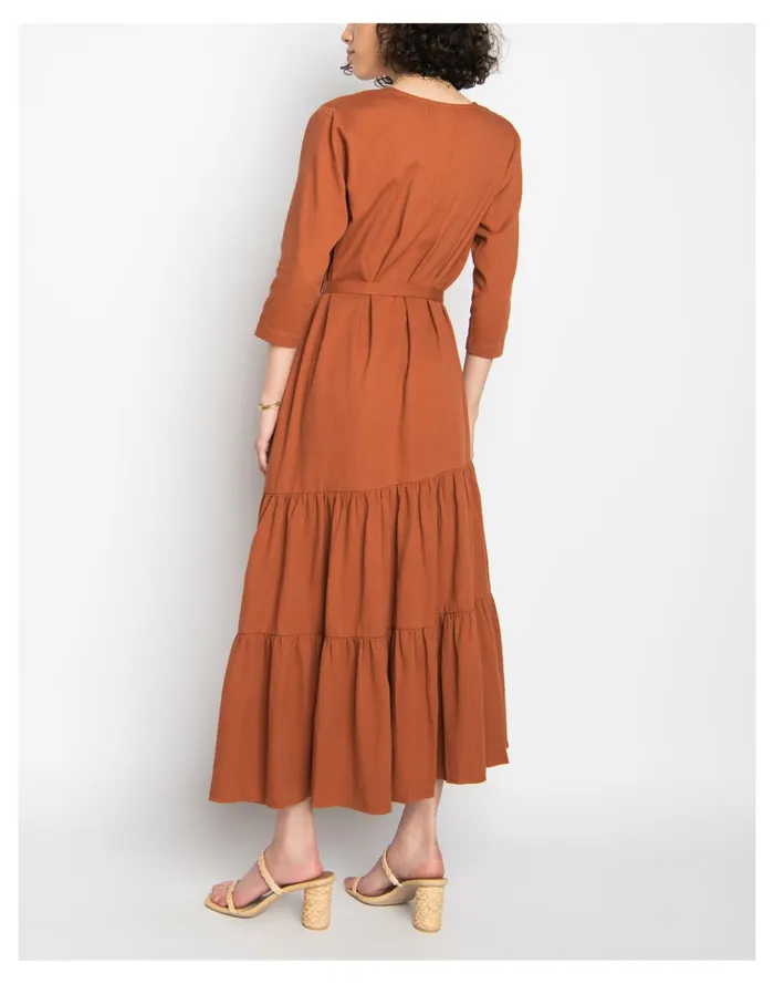 Women WVN Becca Dress Burnt Cinnamon Madewell Dresses Women WVN Becca Dress Burnt Cinnamon Madewell Dresses
