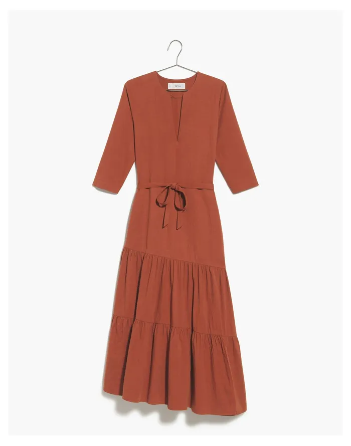 Women WVN Becca Dress Burnt Cinnamon Madewell Dresses Women WVN Becca Dress Burnt Cinnamon Madewell Dresses