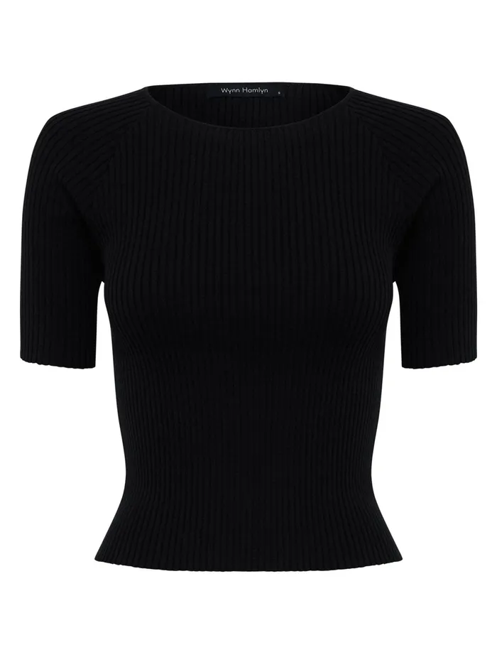 Women Wynn Hamlyn 8211 Palm TShirt In Black The UNDONE Tops