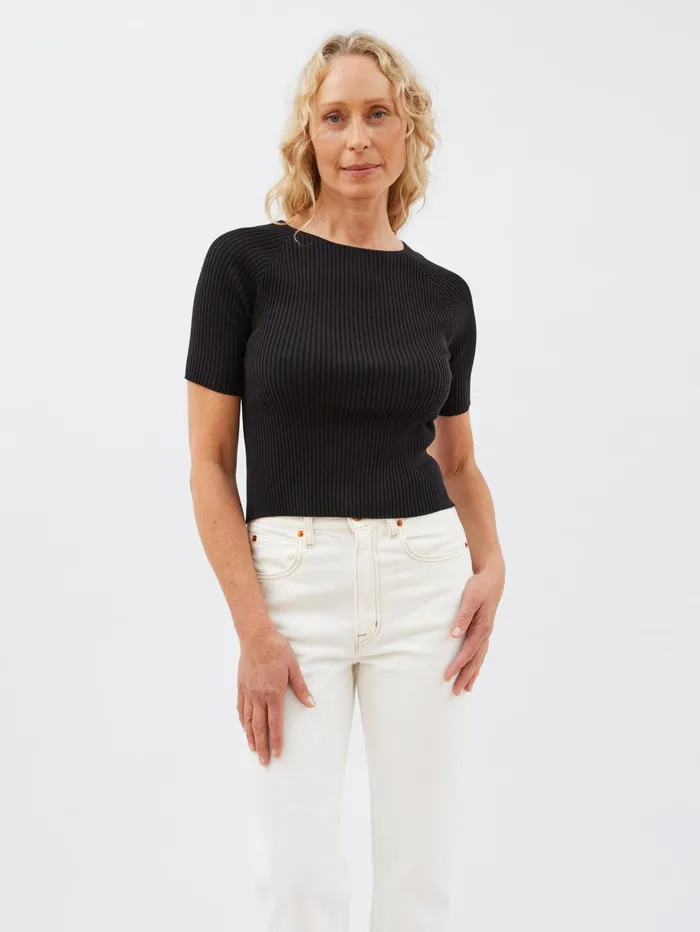Women Wynn Hamlyn 8211 Palm TShirt In Black The UNDONE Tops
