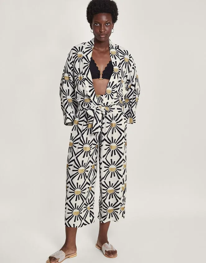 Women Zamora Geometric Trousers White Monsoon Beachwear and Swimwear