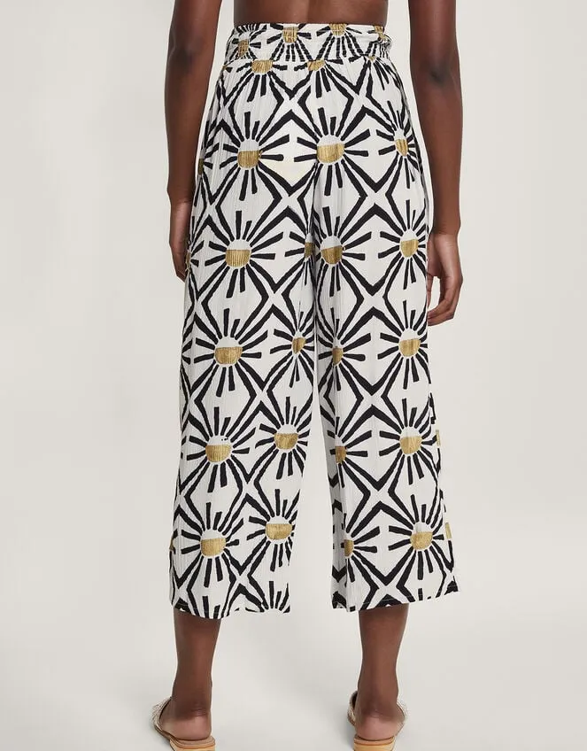 Women Zamora Geometric Trousers White Monsoon Beachwear and Swimwear
