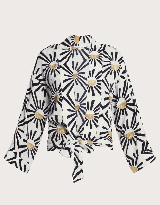 Women Zamora Tie Front Top White Monsoon Tops and Blouses