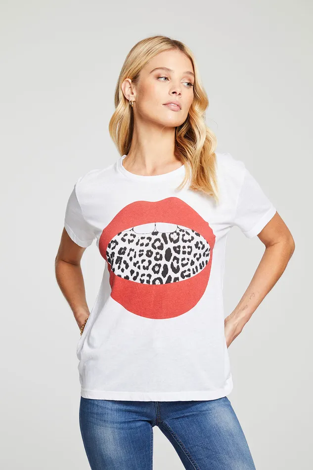 Womens Animal Lips Tops Chaser Brand