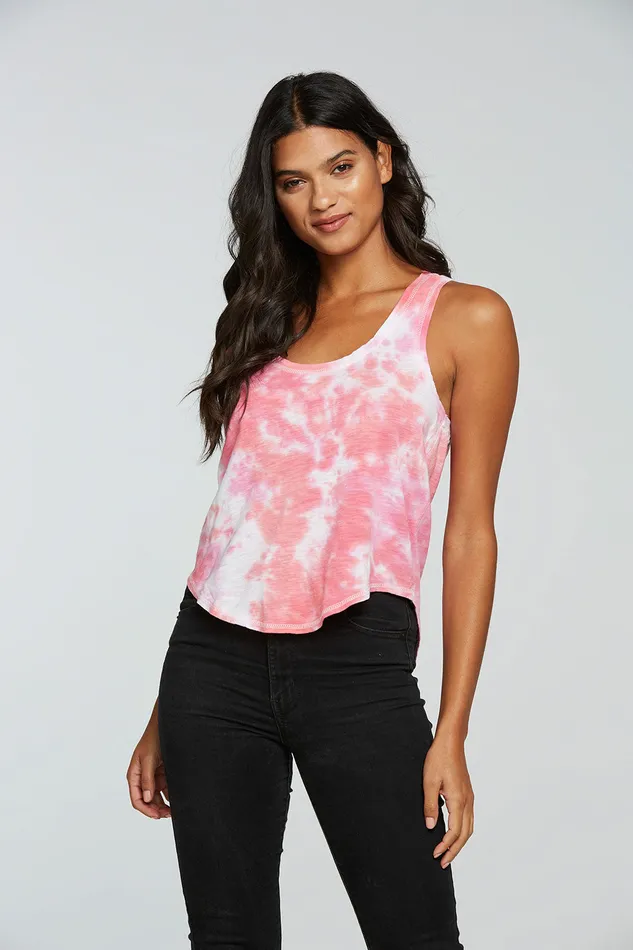 Womens Tops Chaser Brand Gauze Jersey Hi Lo Shirttail Racerback Tank