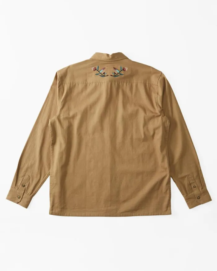Zeledon Solid Flannel Long Sleeve Shirt Gravel Men Billabong Shirts